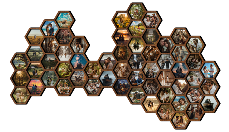 Magnētisks Foto rāmis 'Hex Latvija' 63x38cm